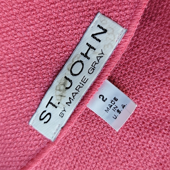 St John by Marie Gray Pink Santana Knit crop blazer - Picture 8 of 10